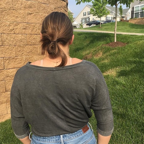 gray, light weight, basic sweater. - Picture 4 of 4